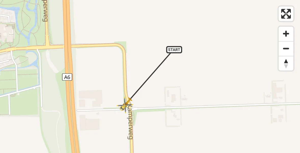 Vluchtroute Traumahelikopter Emmeloord - Emmeloord, 02 februari 2024, 13:27