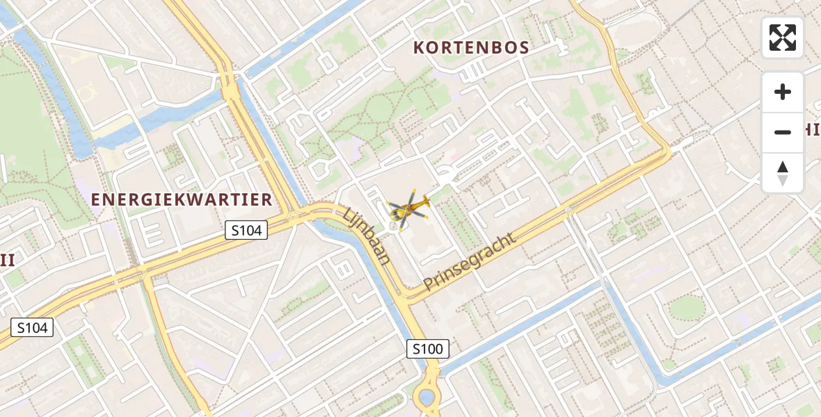 Vluchtroute Traumahelikopter Den Haag - Den Haag, 02 februari 2024, 13:50