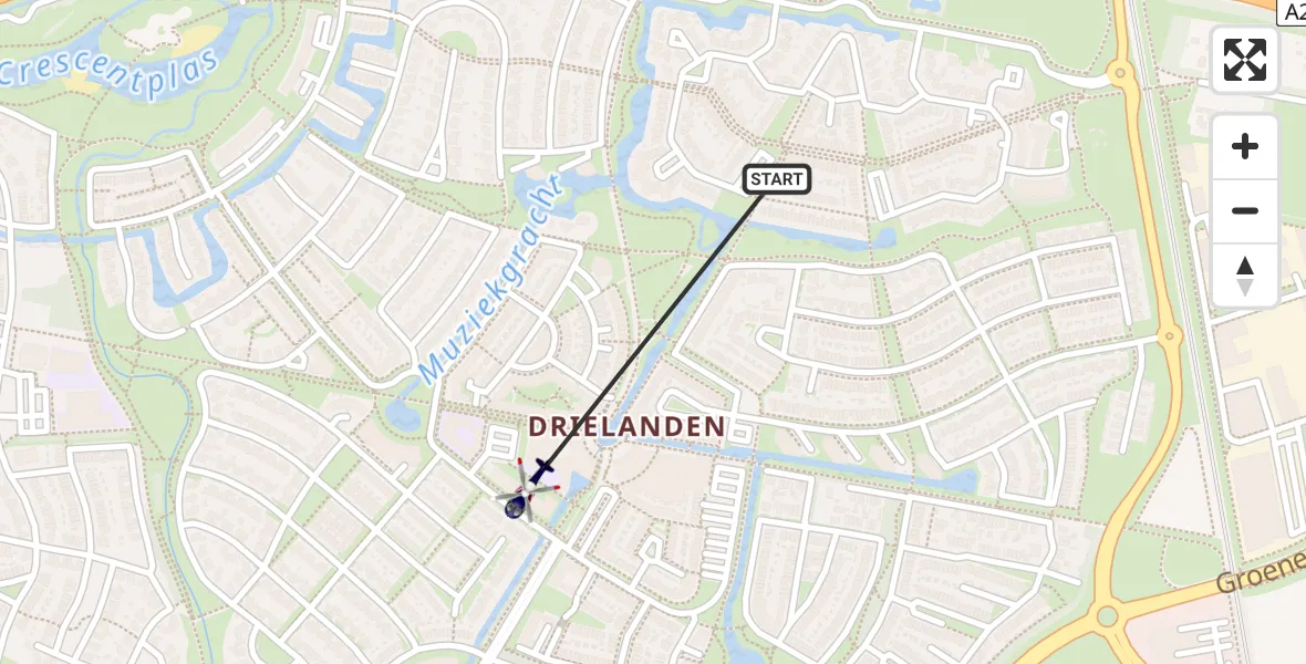 Vluchtroute Politiehelikopter Harderwijk - Harderwijk, 02 februari 2024, 15:56