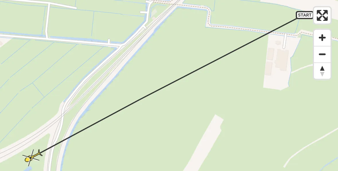 Routekaart van de vlucht: Politieheli naar Weesp, Honswijkerpad
