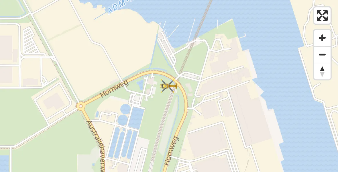 Vluchtroute Traumahelikopter van Amsterdam Heliport naar Amsterdam Heliport