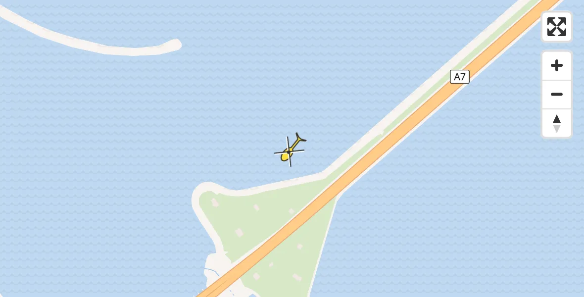 Routekaart van de vlucht: Kustwachthelikopter naar Den Oever