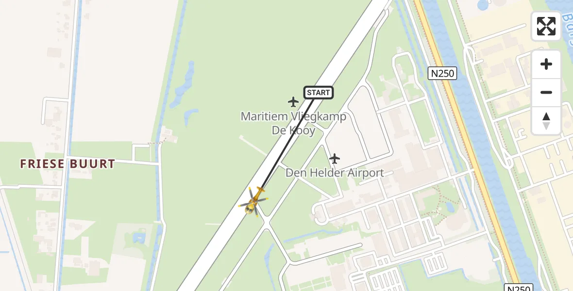 Vluchtroute  Vliegveld De Kooy - Vliegveld De Kooy, 02 februari 2024, 18:01