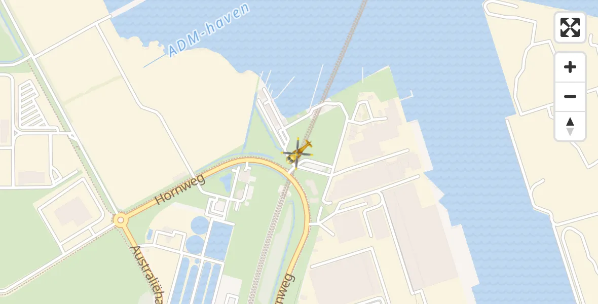 Routekaart van de vlucht: Lifeliner 1 naar Amsterdam Heliport