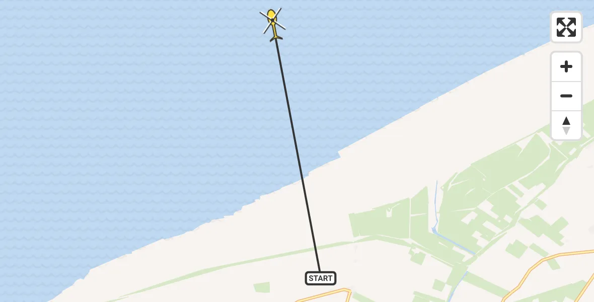 Routekaart van de vlucht: Ambulancehelikopter naar St.-Annaparochie