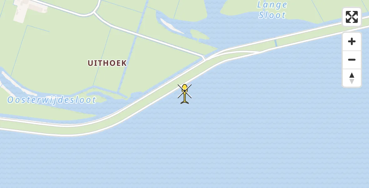 Routekaart van de vlucht: Ambulancehelikopter naar Ballum