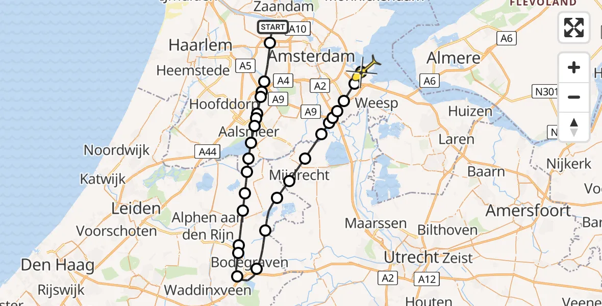 Routekaart van de vlucht: Lifeliner 1 naar Amsterdam, Herman Bonpad