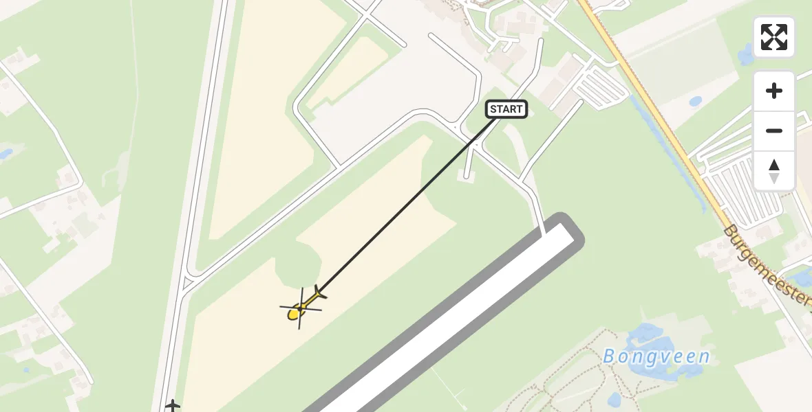 Routekaart van de vlucht: Traumahelikopter naar Groningen Airport Eelde, Homsteeg