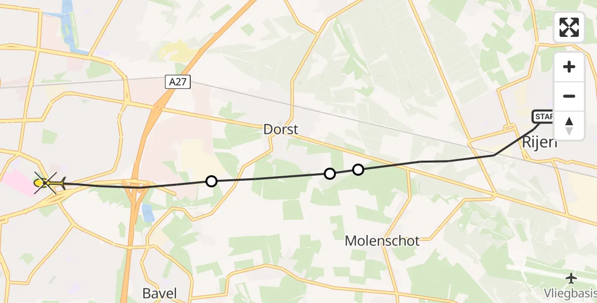Routekaart van de vlucht: Lifeliner 2 naar Breda, Kleine Vospad
