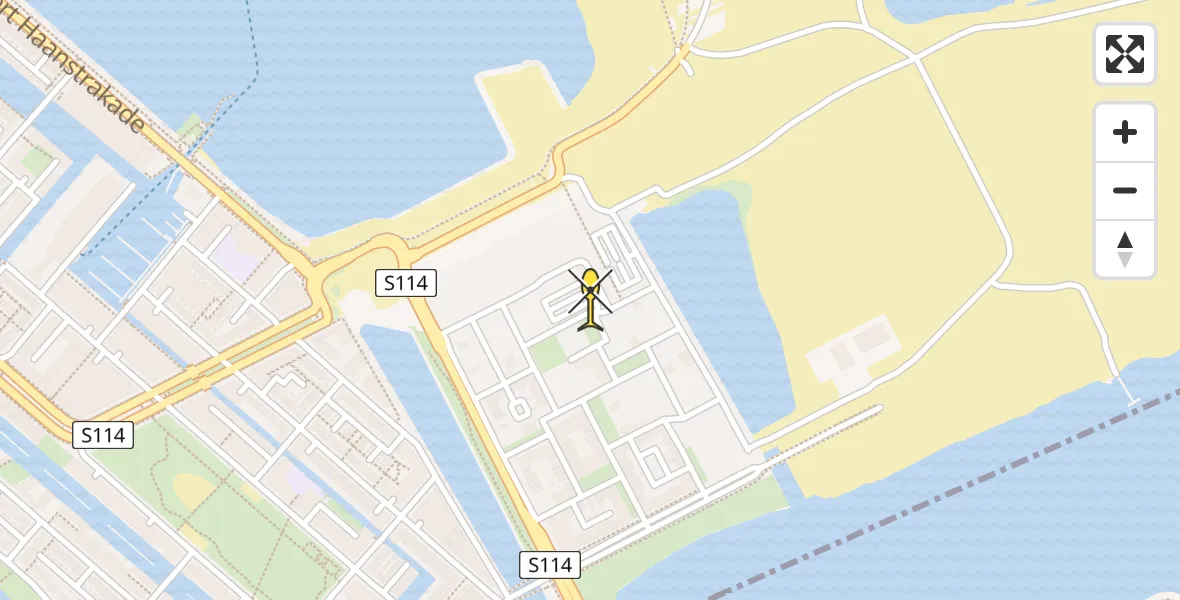 Vluchtroute Traumahelikopter van Amsterdam naar Amsterdam
