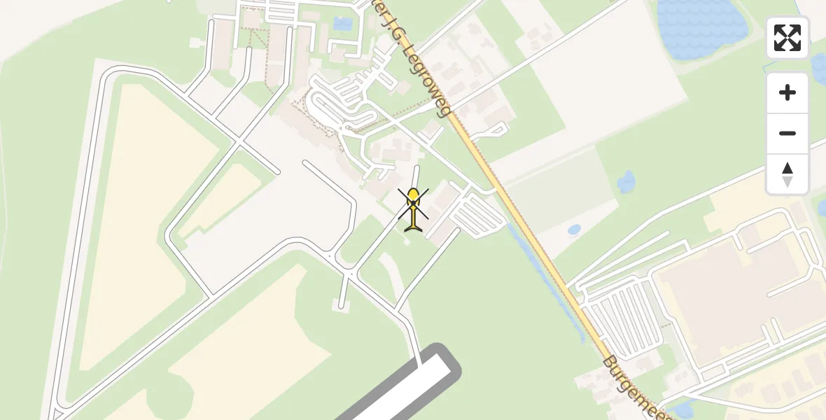 Routekaart van de vlucht: Traumahelikopter naar Groningen Airport Eelde