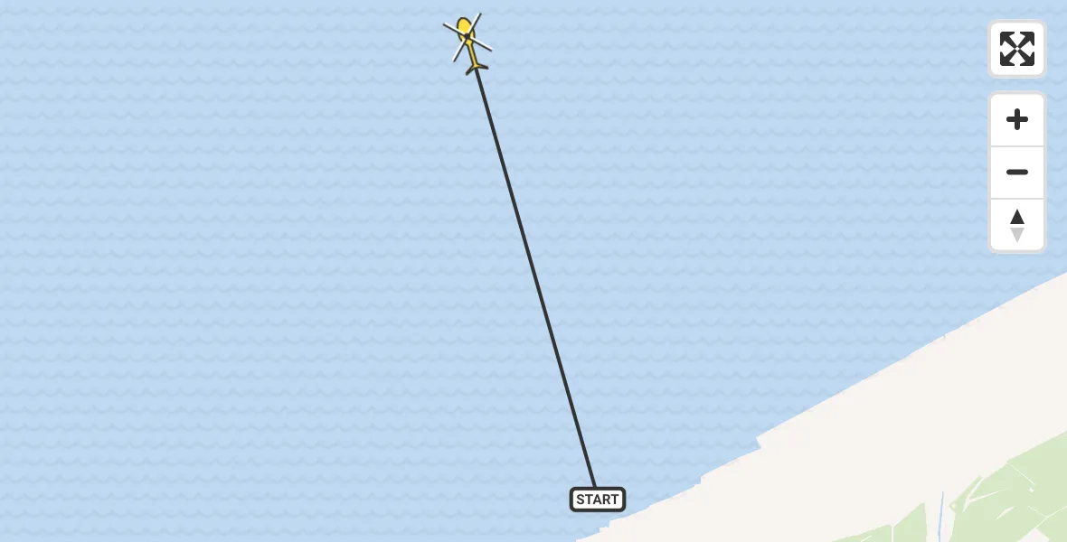 Routekaart van de vlucht: Ambulancehelikopter naar Ballum