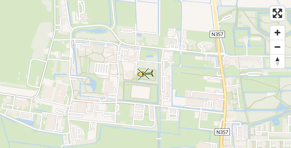 Vluchtroute Ambulancehelikopter van Vliegbasis Leeuwarden naar Vliegbasis Leeuwarden