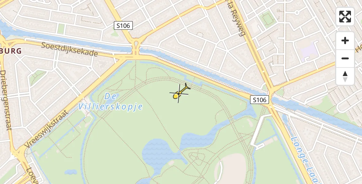 Routekaart van de vlucht: Traumahelikopter naar Den Haag