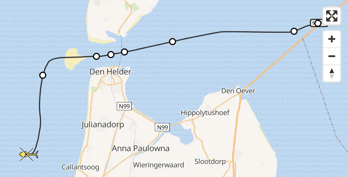 Routekaart van de vlucht: NCG06 naar Afsluitdijk