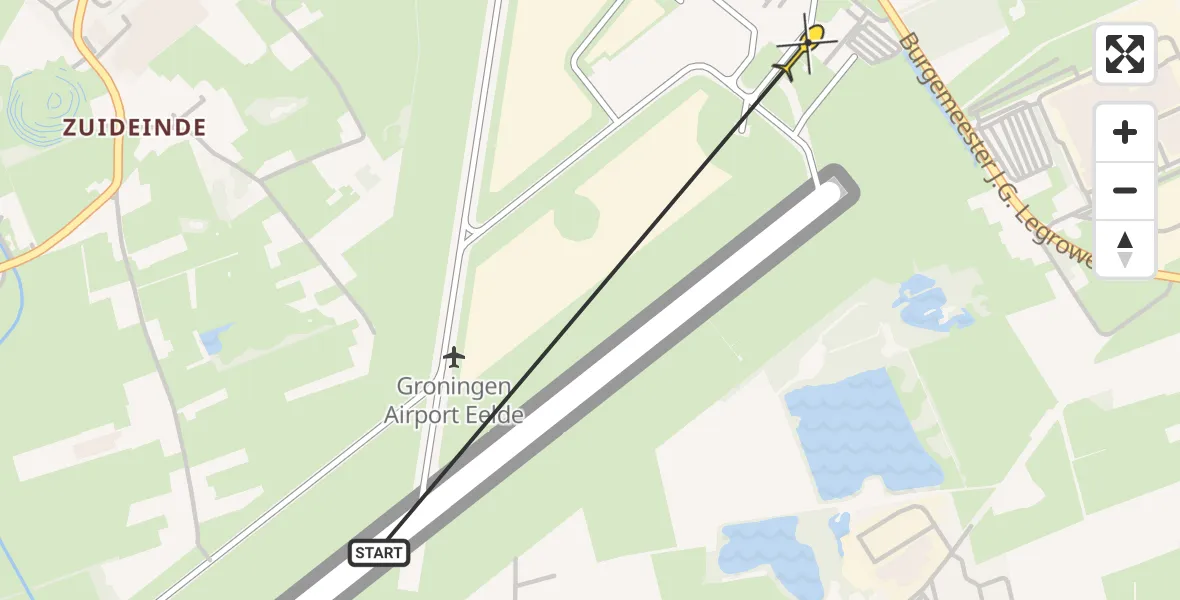 Routekaart van de vlucht: Lifeliner 4 naar Groningen Airport Eelde, Machlaan