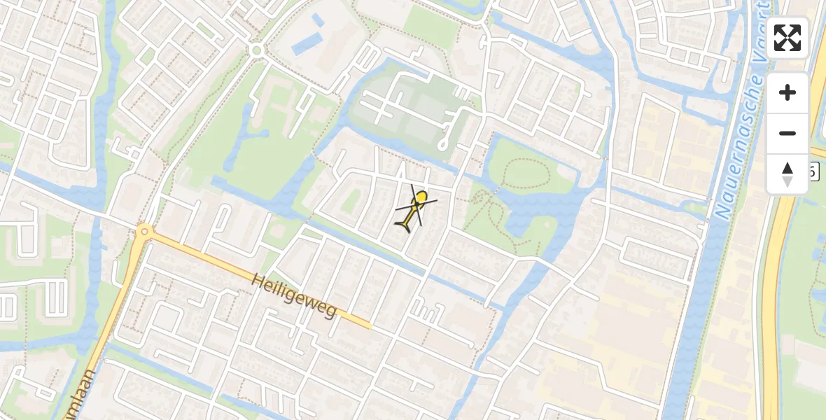 Routekaart van de vlucht: Politiehelikopter naar Krommenie