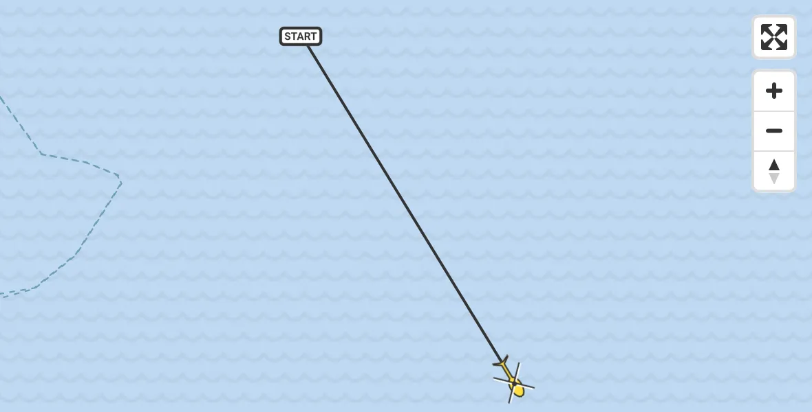 Routekaart van de vlucht: Ambulancehelikopter naar West-Terschelling