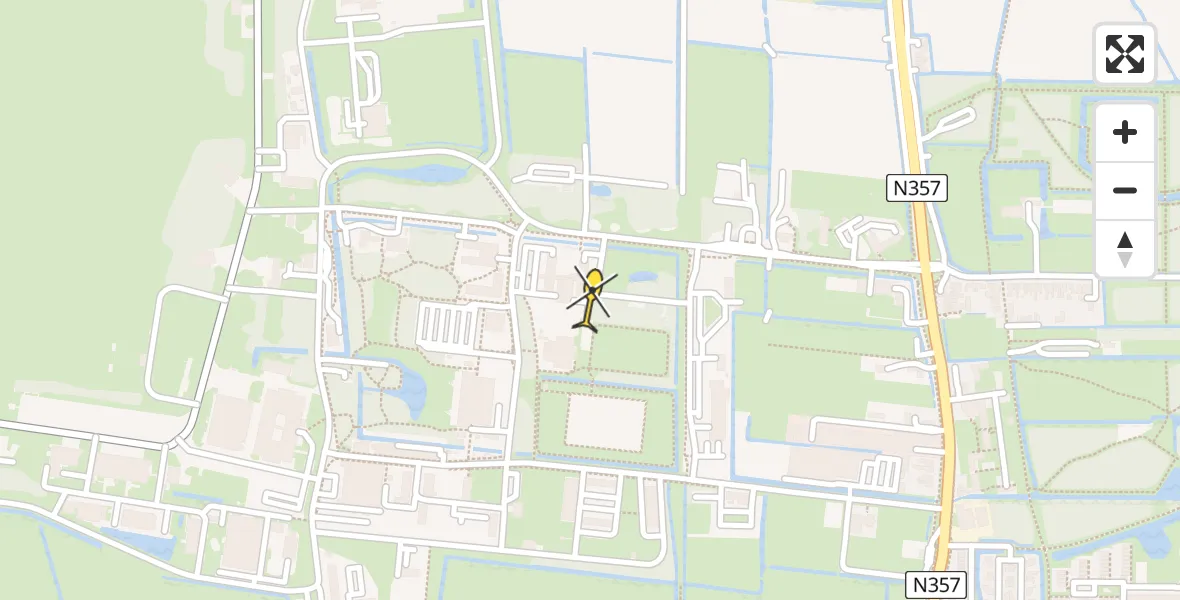 Routekaart van de vlucht: Ambulancehelikopter naar Vliegbasis Leeuwarden