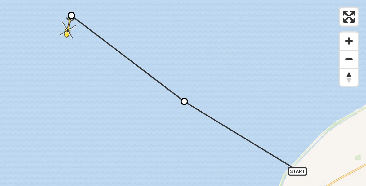Routekaart van de vlucht: Ambulanceheli naar Oosterend, Vingegat