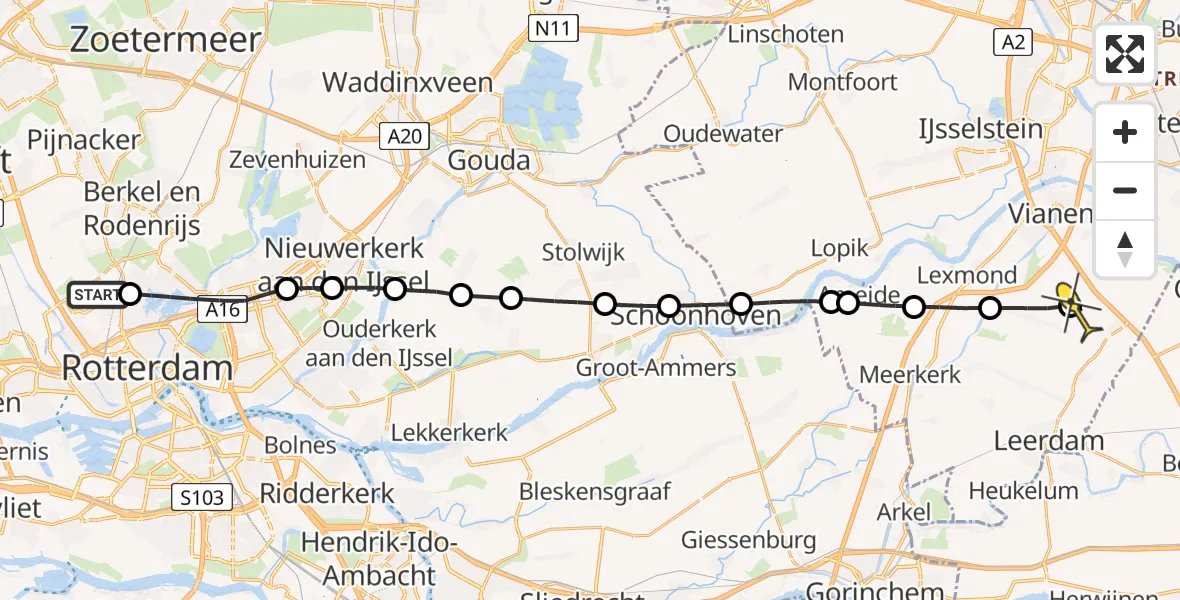 Routekaart van de vlucht: Lifeliner 2 naar Zijderveld, Naberstraat