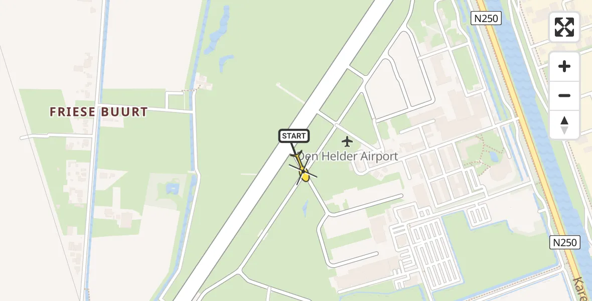 Vluchtroute  van Vliegveld De Kooy naar Vliegveld De Kooy