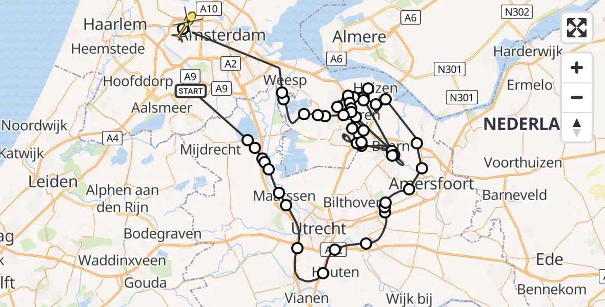 Routekaart van de vlucht: Politieheli naar Amsterdam, Kleine Plas