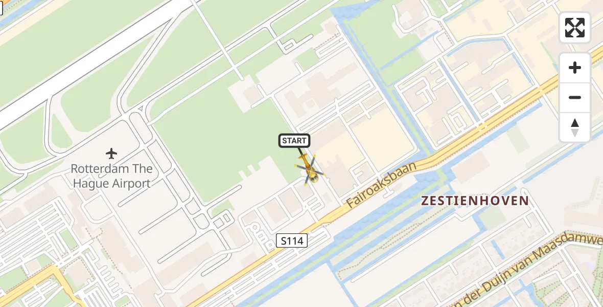 Vluchtroute Traumahelikopter Rotterdam The Hague Airport - Rotterdam The Hague Airport, 05 februari 2024, 11:20