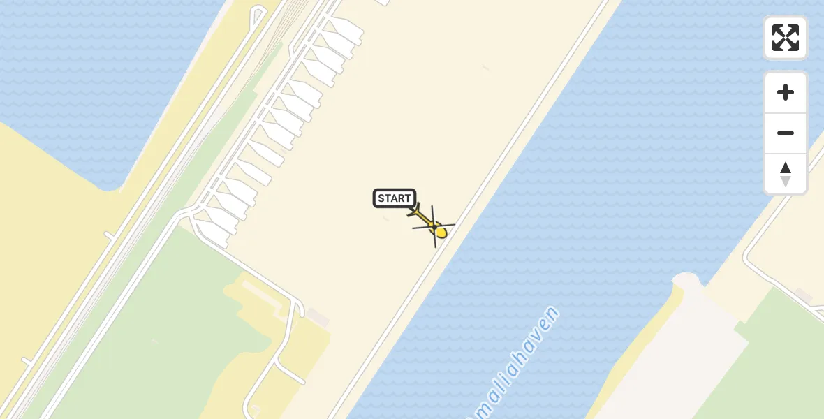 Routekaart van de vlucht: Politiehelikopter naar Maasvlakte, Amoerweg