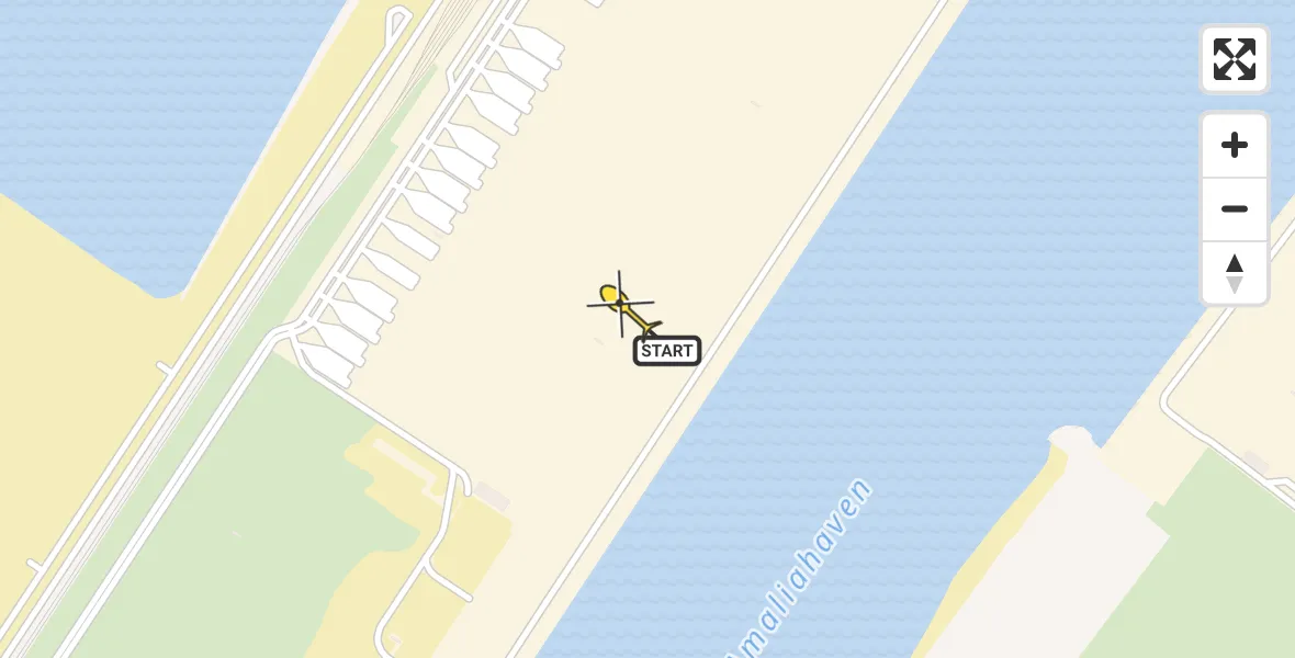 Routekaart van de vlucht: Politiehelikopter naar Maasvlakte, Amoerweg