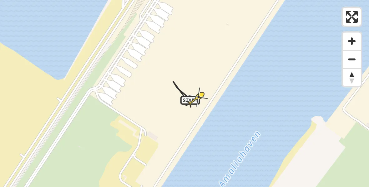 Routekaart van de vlucht: Politiehelikopter naar Maasvlakte, Amoerweg