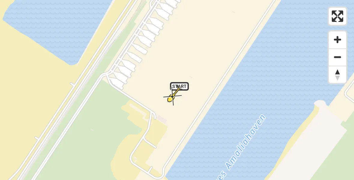 Routekaart van de vlucht: Politiehelikopter naar Maasvlakte, Amoerweg