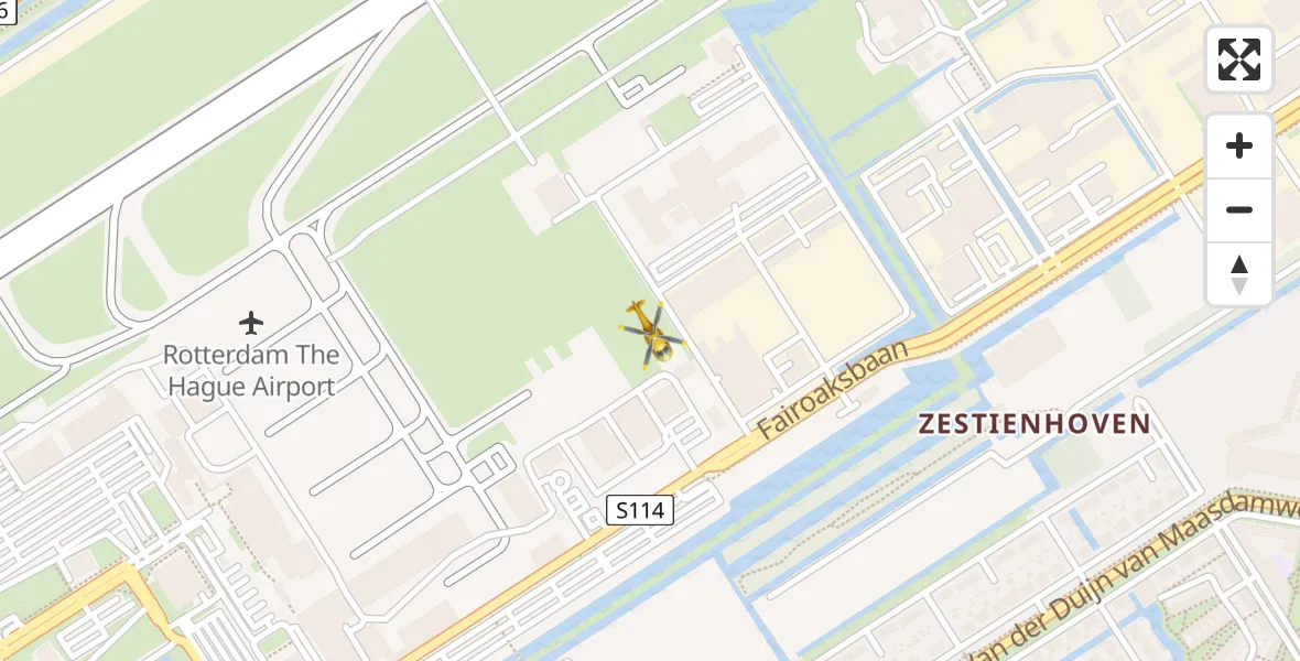 Vluchtroute Traumahelikopter Rotterdam The Hague Airport - Rotterdam The Hague Airport, 05 februari 2024, 14:32