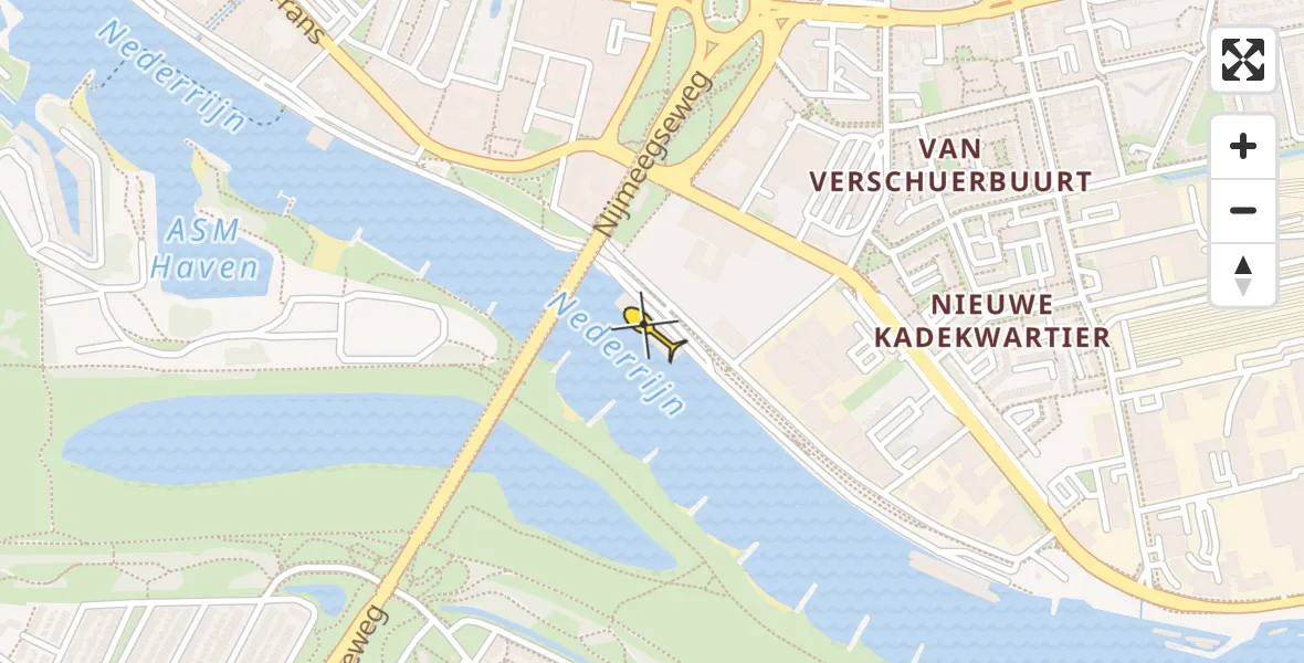 Routekaart van de vlucht: Traumahelikopter naar Arnhem