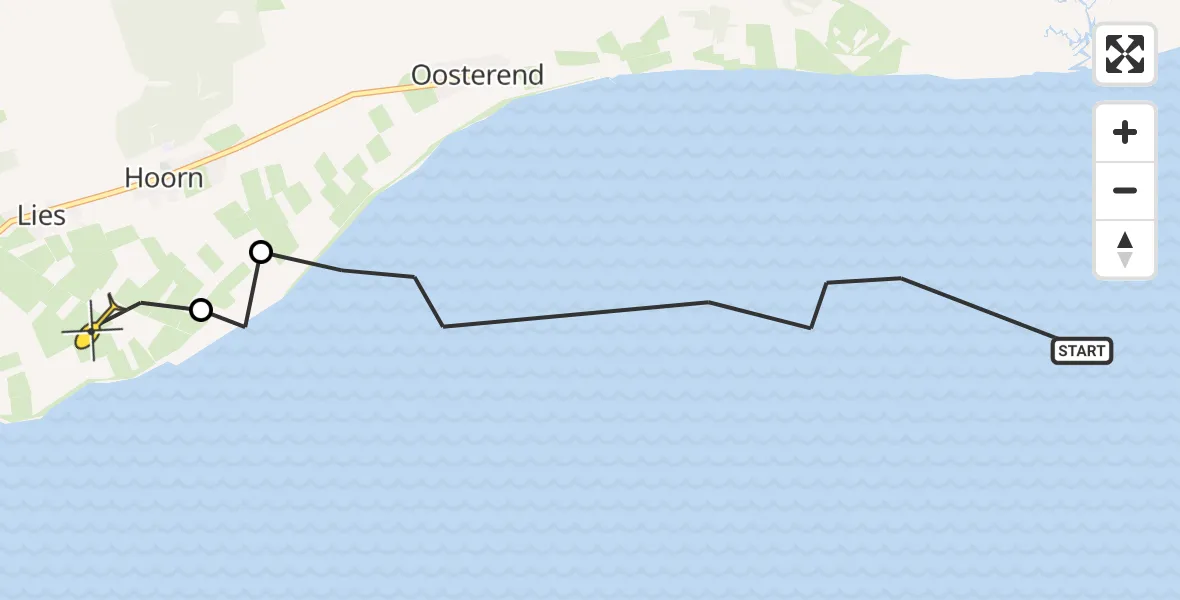 Routekaart van de vlucht: Ambulanceheli naar Formerum, Oosterbountweg