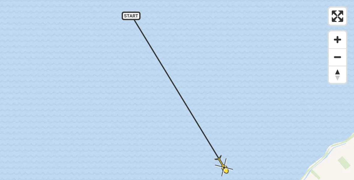 Routekaart van de vlucht: Ambulancehelikopter naar West-Terschelling