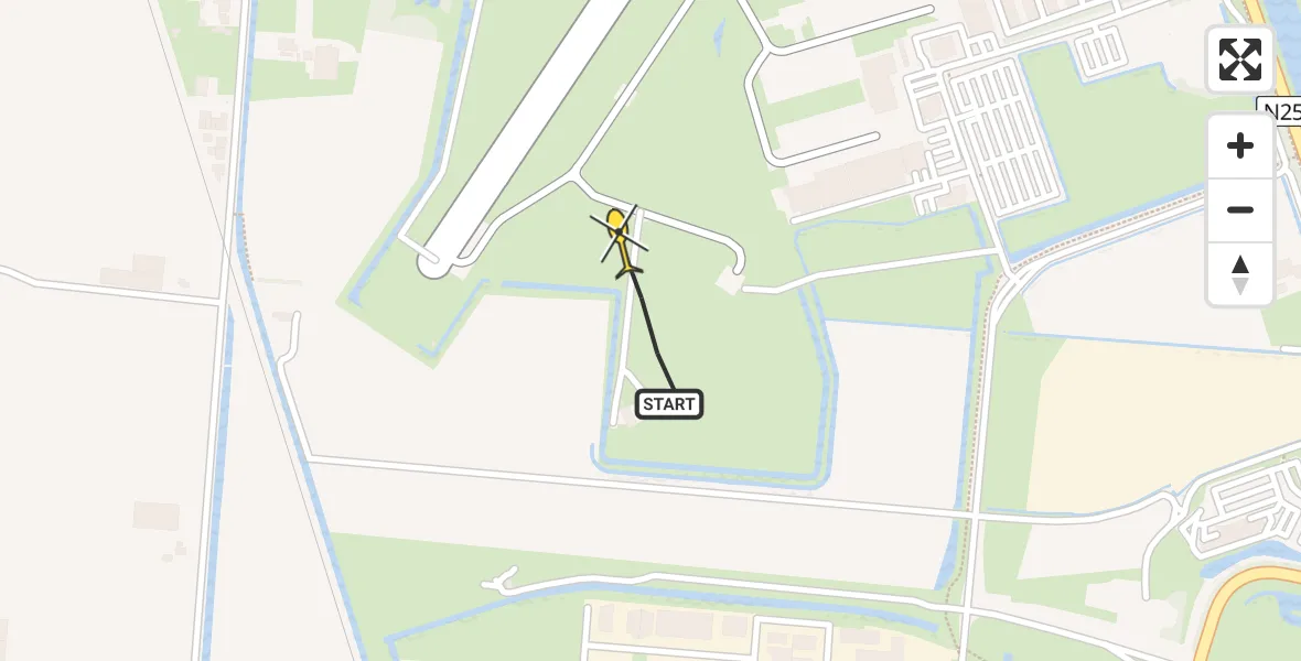 Routekaart van de vlucht: NCG06 naar Vliegveld De Kooy, Luchthavenweg