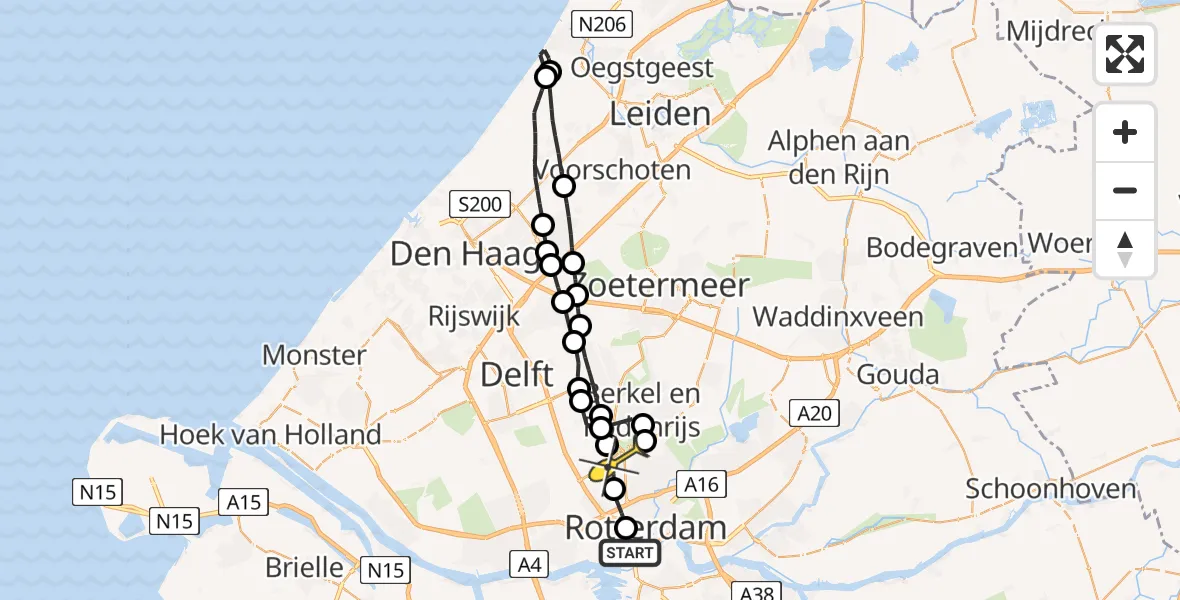 Routekaart van de vlucht: Lifeliner 2 naar Rotterdam The Hague Airport, Schimmelpenninckstraat