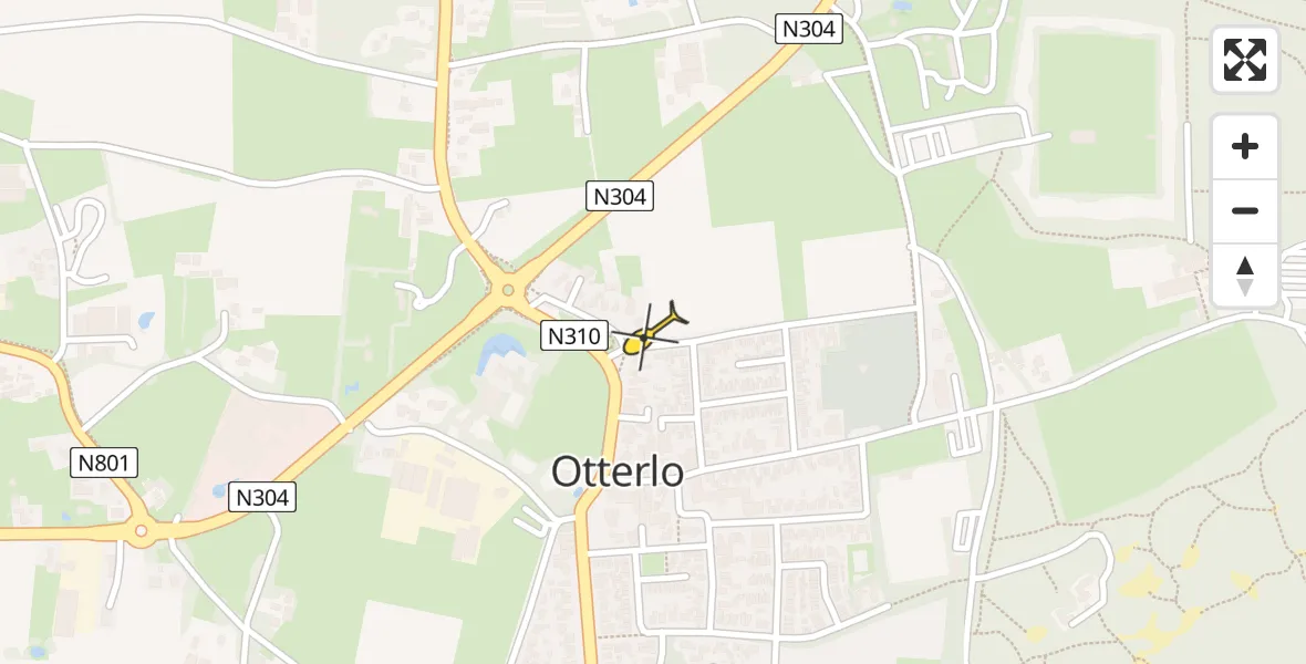 Routekaart van de vlucht: Lifeliner 3 naar Otterlo