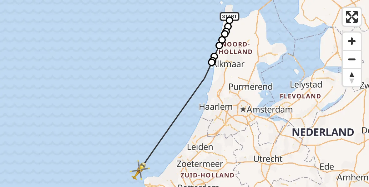 Vluchtroute  Julianadorp - , 07 februari 2024, 16:15