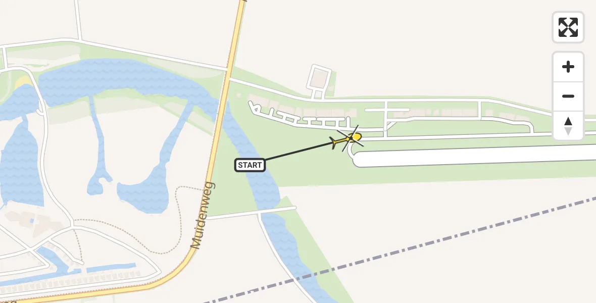 Vluchtroute  van Vliegveld Midden-Zeeland naar Vliegveld Midden-Zeeland