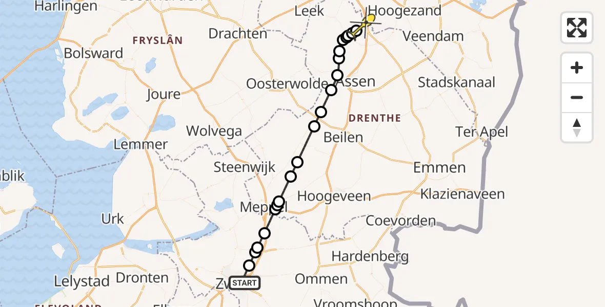 Routekaart van de vlucht: Lifeliner 4 naar Groningen Airport Eelde, Ceintuurbaan