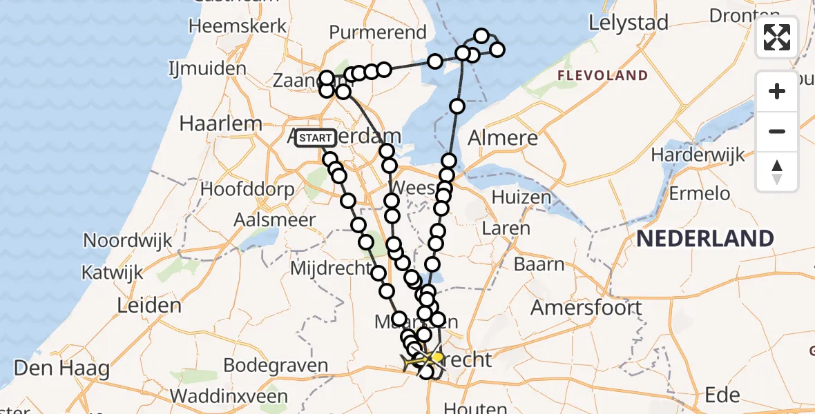 Routekaart van de vlucht: Lifeliner 1 naar Utrecht, Cornelis Lelylaan