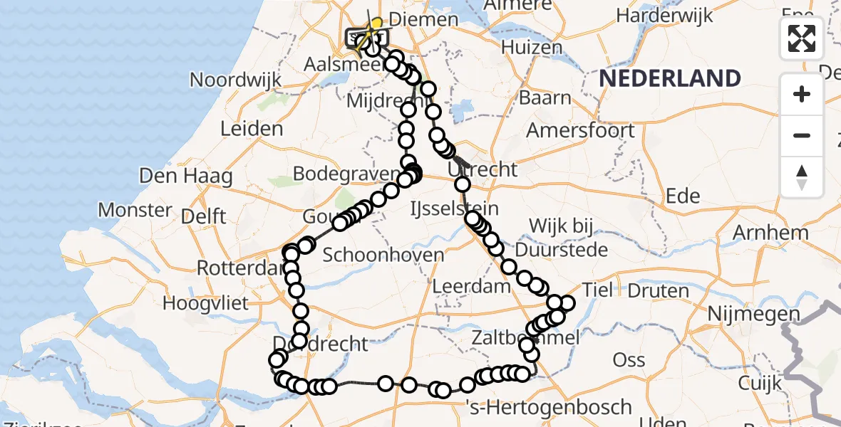 Routekaart van de vlucht: Politieheli naar Schiphol, Thermiekstraat