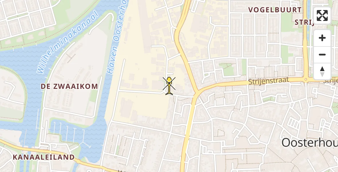 Routekaart van de vlucht: Traumahelikopter naar Oosterhout