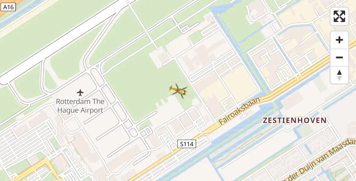Vluchtroute Traumahelikopter Rotterdam The Hague Airport - Rotterdam The Hague Airport, 08 februari 2024, 08:37