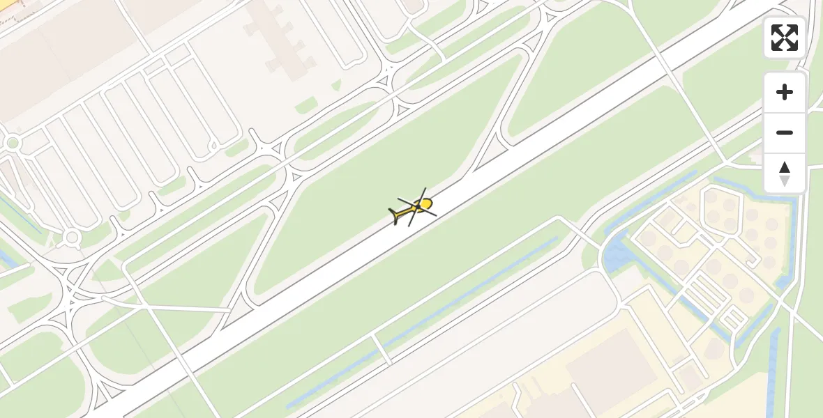 Routekaart van de vlucht: Politiehelikopter naar Luchthaven Schiphol