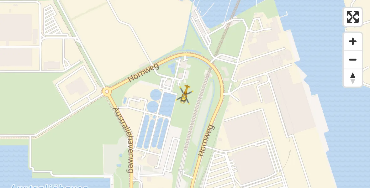 Routekaart van de vlucht: Traumahelikopter naar Amsterdam Heliport