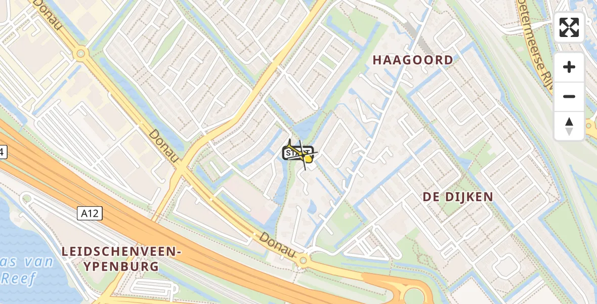 Routekaart van de vlucht: Lifeliner 2 naar Den Haag, Marcus Aureliuslaan