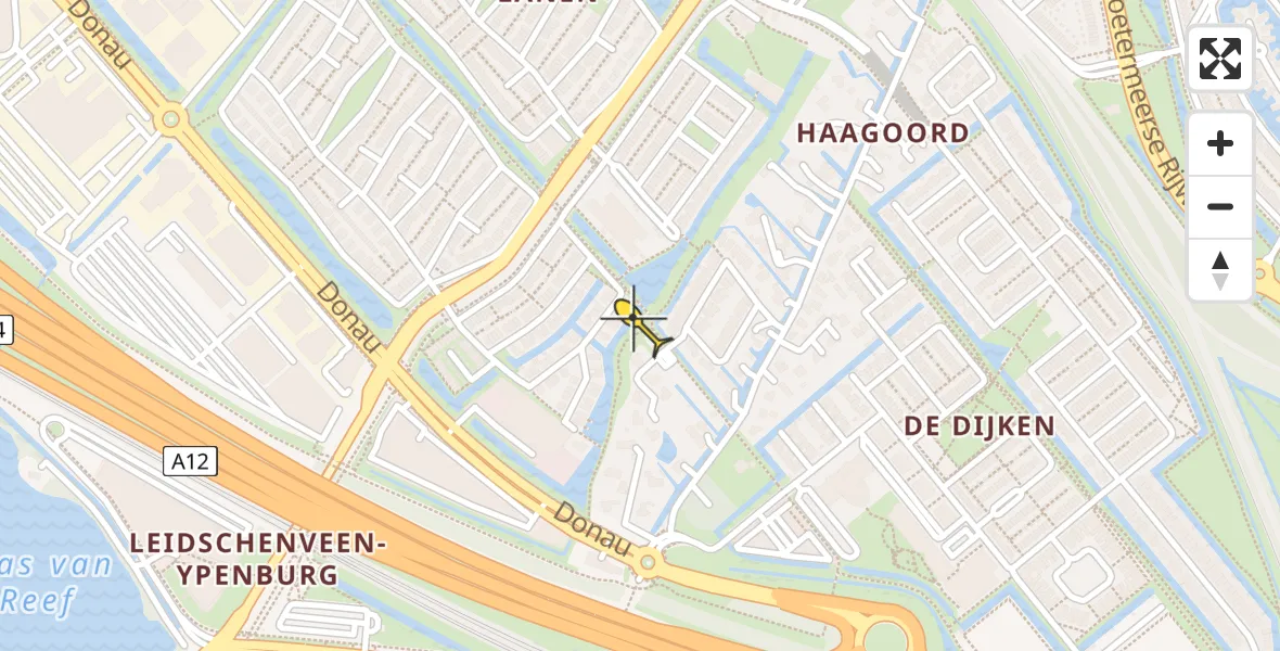 Vluchtroute Traumahelikopter van Den Haag naar Den Haag